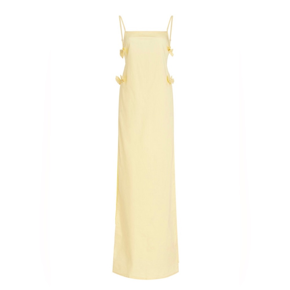 House of Aama Exclusive Bow-Detailed Cotton-Blend Maxi Top